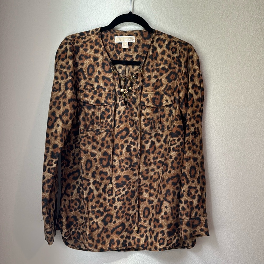 Michael Kors Leopard Print Blouse